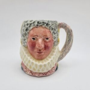 Queen Bess Hand Painted Toby Mug Lancaster Sandland Made In England 2 1/2"